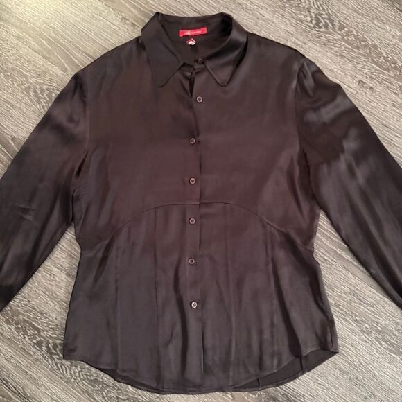 Vintage Anne Klein Brown Silk Button Up - Picture 3 of 8